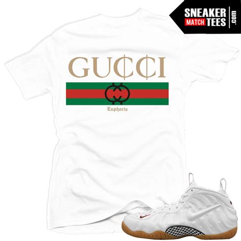 white gucci foams|nike foamposite Gucci shirts.